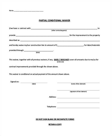 Free Printable Lien Release Form Printable Forms Free Online