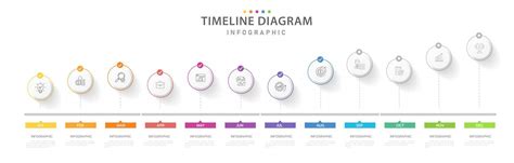 infográfico modelo para negócios 12 meses moderno Linha do tempo