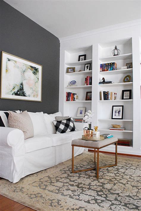 Living Room With Dark Gray Accent Wall