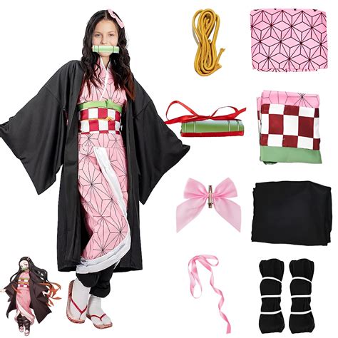 Buy Pianocean Nezuko Costume, Nezuko Cosplay Kimono Cosplay Outfits, Anime Cosplay Costumes for ...