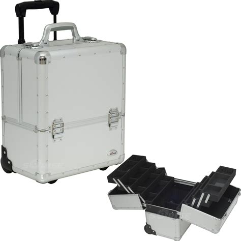 Travel Size, Portable :: JustCase 18" Rolling Professional Makeup Artist Case In Silver ...