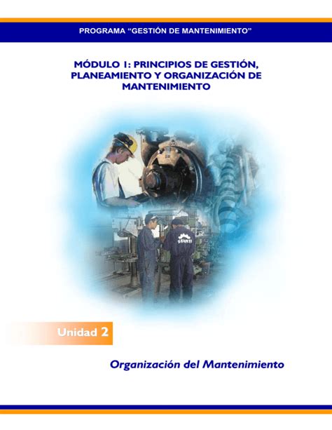 Organizaci N Del Mantenimiento