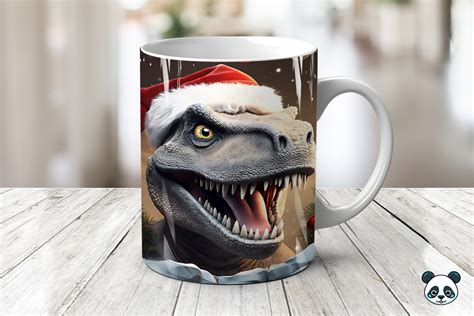 Christmas T Rex D Mug Wrap Sublimation Graphic By Pandastic Creative