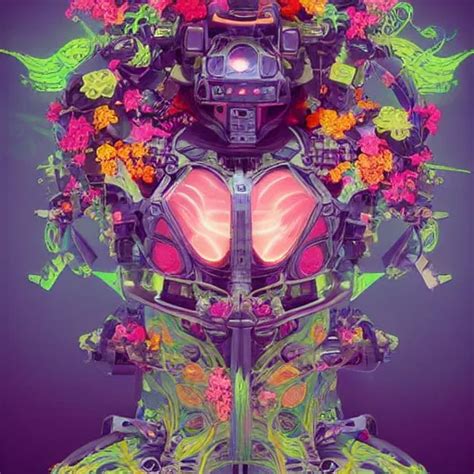 Colourful Vfx Art Portrait Of Army Mecha Robot Stable Diffusion