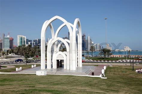 Islamic Monument In The City Of Doha Qatar Middle East Stock Image