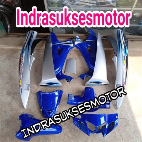 Jual Cover Body Full Body Halus Motor Honda Karisma X Warna Silver Biru