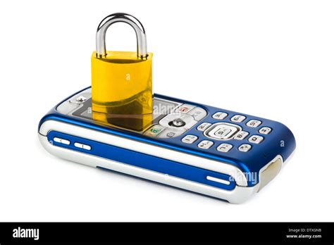 Mobile Phone And Lock Stock Photo Alamy