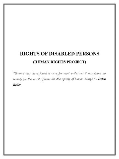 Right Of Disabled Persons Pdf Disability Virtue