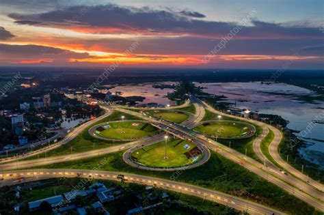 Aerial View Of Bhanga Four Circle Faridpur Bangladesh Stock Image