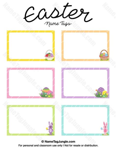 Free Easter Name Tags Printable