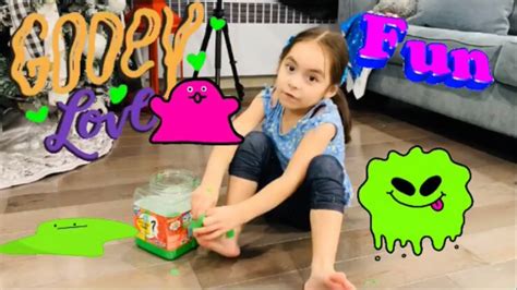 Gooey Slimy Playtime Jumping Stepping And Squeezing Into Green Slime