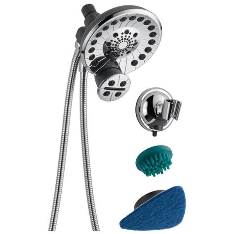 Peerless Universal Showering Components Chrome 5 Spray Dual Shower Head 1 75 Gpm 6 6 Lpm In