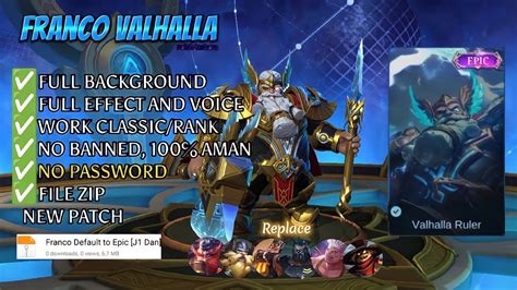 Script Skin Franco Epic Valhalla No Password Full Effect Voice New