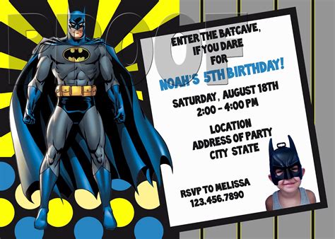 Fanci Prints by Tiffany: Batman Birthday Invitation