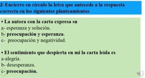 Encierro En C Rculo La Letra Que Antecede A La Respuesta Correcta En