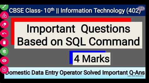 Class 10th Sql Commands Important Question 4marks Confirmed Youtube