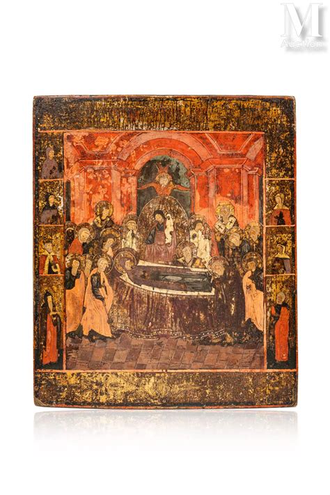 Icône de la Dormition de la Vierge Lot 58 enchères