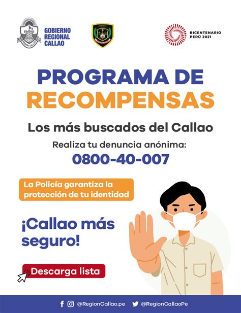 Programa De Recompensas Los M S Buscados Del Callao Campa As