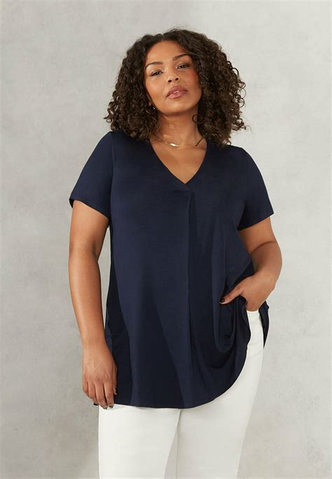 Live Unlimited London Pleat Front T Shirt Basic Blueblu Zalandoit