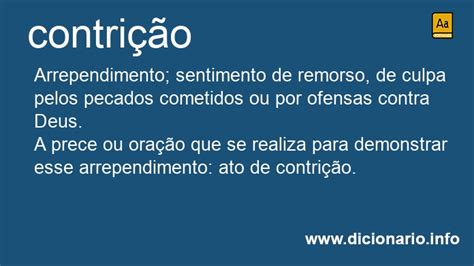 O Que Significa Contrição - Significado de Contrição