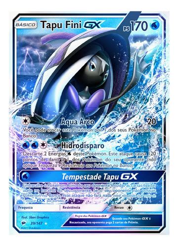 Pokémon Lendários Tapu Lele Gx Tapu Fini Gx Lote 100 Cartas