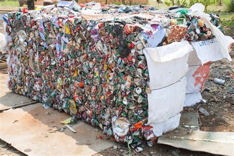 Crushed Tin Cans For Recycling Editorial Photo Image 68432726