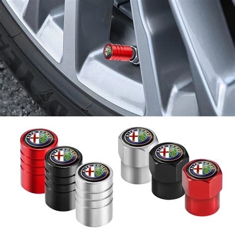 4PCS Metal Alloy Car Wheel Tire Valve Stem Caps For Alfa Romeo 159