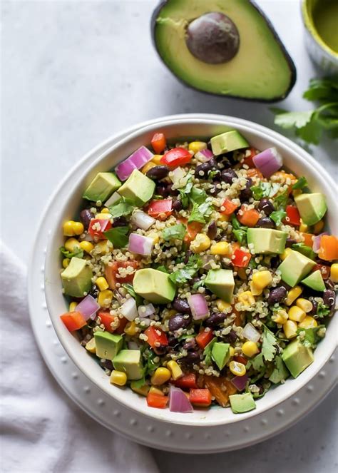 Southwest Quinoa Salad Cilantro Lime Dressing • Fit Mitten Kitchen