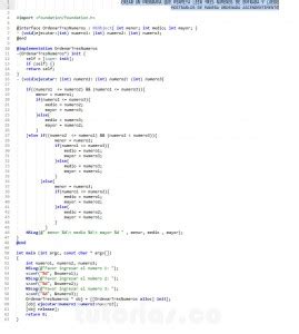 POO Sentencia If Else Objective C Ordenar Tres Numeros Leidos