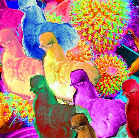 abstract animals silkie chickens north art