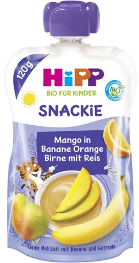 HiPP Comporte En Gourde Bio Mangue Banane Orange Poire Et Riz 120