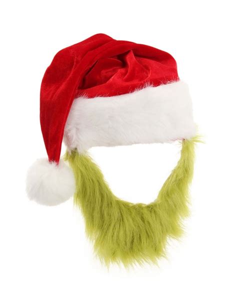 Grinch Costume Hat With Fur Beard