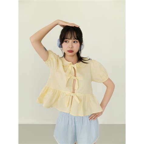 O S Mi C C Tay C Sen Th T N Naked By V Bonnie Blouse Shopee Vi T Nam