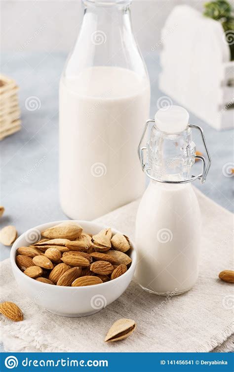 Homemade Almond Milk And Raw Ingredients Diet Food Stock Image Image