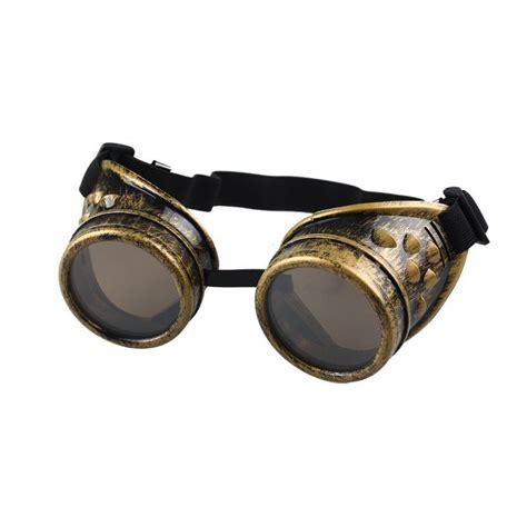 Vintage Style Steampunk Goggles Welding Punk Glasses Cosplay Yellow