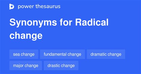 Radical Change synonyms - 917 Words and Phrases for Radical Change