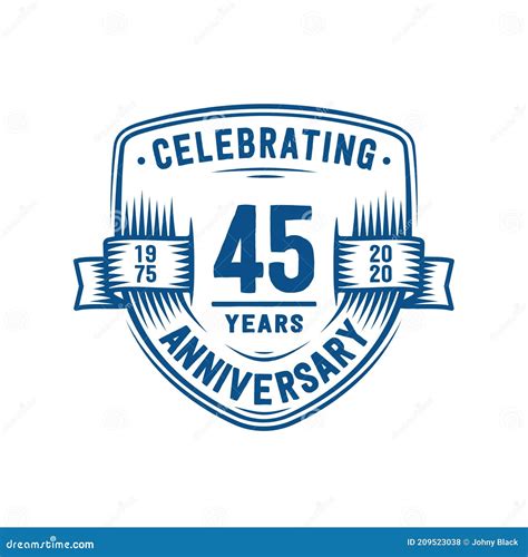 45 Years Anniversary Celebration Shield Design Template 45th