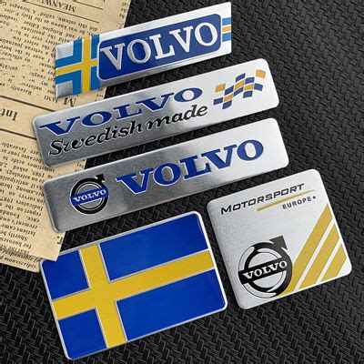 Flag Car Emblem Sticker Swedish Aluminum Volvo Car Logo Sticker for ...