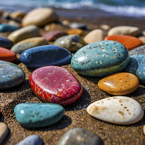 Premium Psd Colored Beach Stones Background Colored Beach Stones Illustration