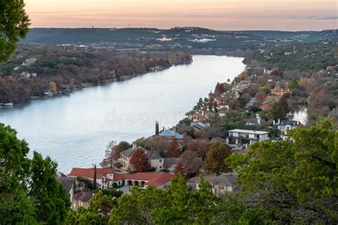 Sunset at Mount Bonnell in Austin, Texas Stock Photo - Image of ...