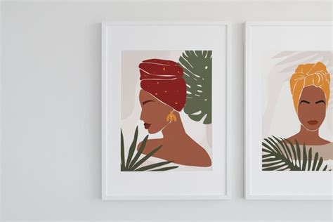 Set of 2 Black Woman Afro Art Instant Download Printable DIY - Etsy