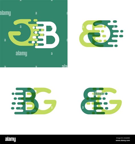 BG Letters Logo With Accent Speed In Light Green And Dark Green Stock