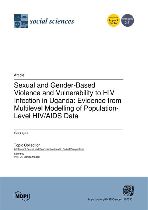 Pdf Sexual And Gender Based Violence And Vulnerability To Hiv Infection In Uganda Evidence