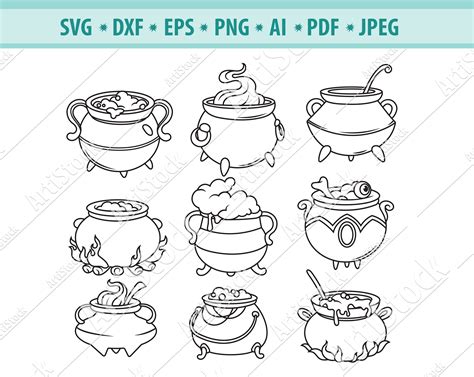 Cauldron Svg Witch Svg Halloween Clipart Witch Potion Svg Etsy