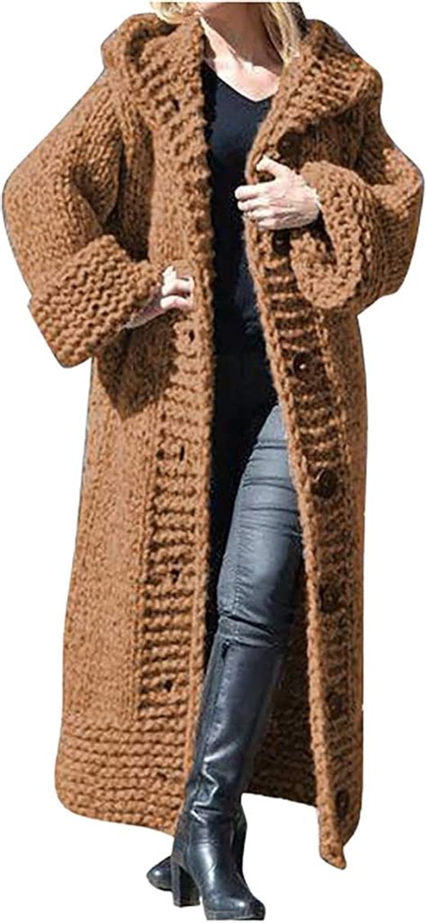 Strickmantel Robust Und Warm F R L Winter Mi Langmantel Damen