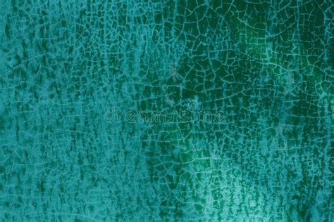 Superficie Agrietada Pintada Verde Del Hierro Del Fondo De La Textura