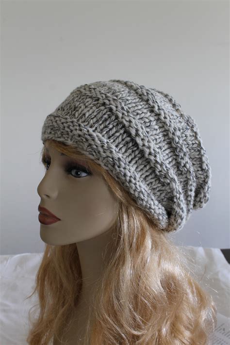 Slouchy Woman Handmade Knitted Hat Oat Clothing Cap On Luulla