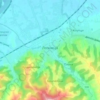 Loznica topographic map, elevation, terrain