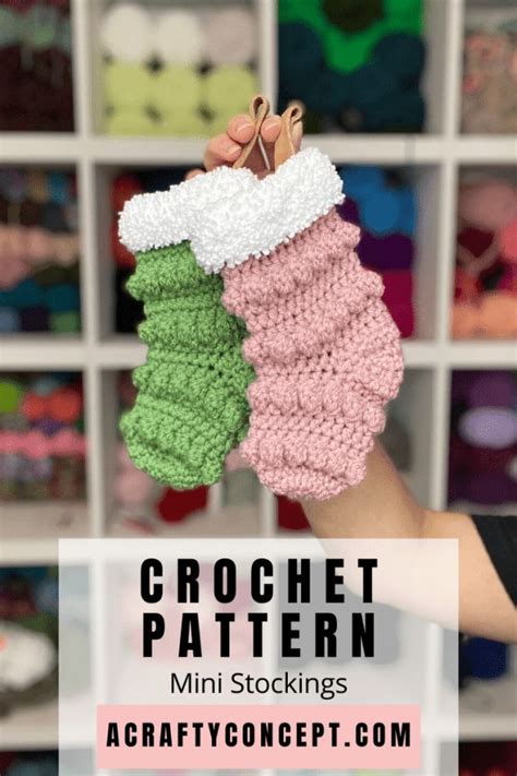 How To Crochet An Adorable Mini Christmas Stocking Free Pattern A