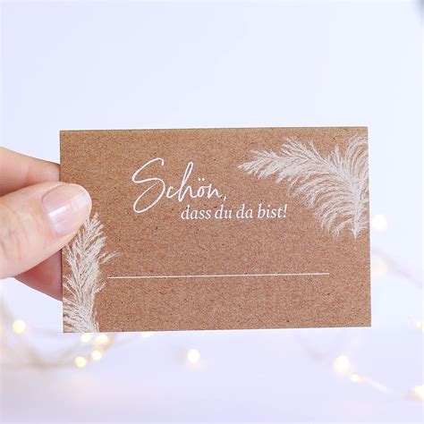 Tischkarten Boho Kraft Design Hochzeit Oder Taufe Platzkarten Zum